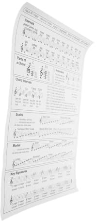 Toyvian Portable Harp Chord Chart Paper Poster for Learning Harp Chords for Practice and Study