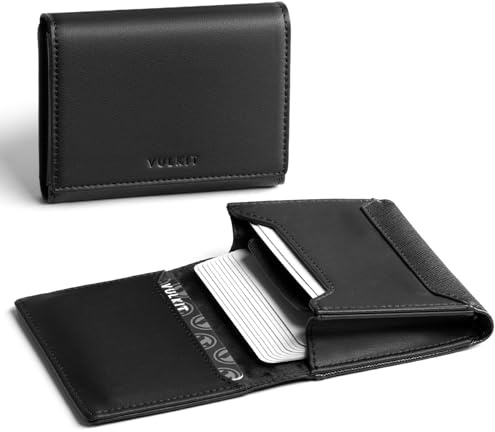 VULKIT Porte Cartes de Visite en Cuir pour Hommes étui pour Cartes de Visite Blocage RFID étui pour Cartes de Crédit Portefeuille avec Fermeture Magnétique