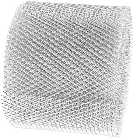 Mikikit Rotolo Rete Protezione Per Grondaie in Alluminio 127mm x 6,1m, Filtro Anti-foglie Resistente Alle Intemperie Per Pluviali, Barriera Detriti Per Drenaggio Efficiente