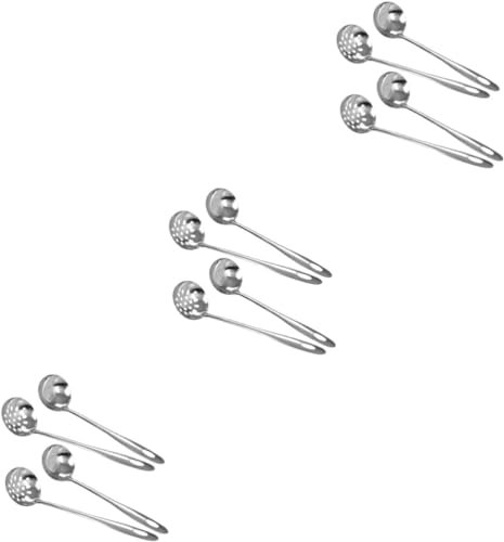 Cucchiaio Forato, 12 Pezzi Cucchiai In Acciaio Cucchiaio Da Zuppa Da Portata Pinze for Pasta Mestolo Filtro Manico Cucchiaio Mestolo Schiumarola Mestolo Piccolo Cucchiaio Da Zuppa Colino In Acciaio In