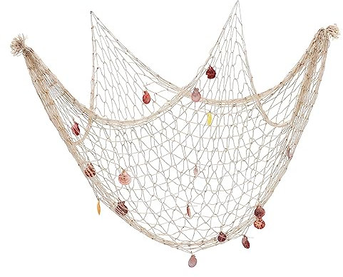 FUNOMOCYA Fischernetz Aus Baumwolle Dekoratives Netz Zum Aufhängen Fischernetz-wandbehang Nautische Themen Mediterrane Dekoration Foto-Requisiten Für Schlafzimmer Und Wohnzimmer
