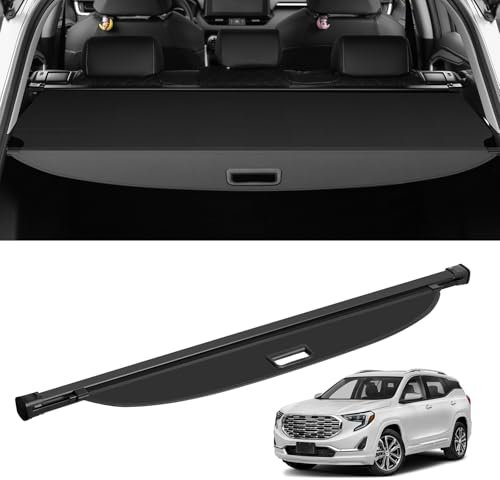 VEVOR Copertura Retrattile per Bagagliaio Chevrolet, Copertura per Bagagliaio GMC Terrain Chevrolet Equinox 2018-2024, Copertura Bagagliaio Posteriore Resistente ai Raggi UV Lega di Alluminio, Nero