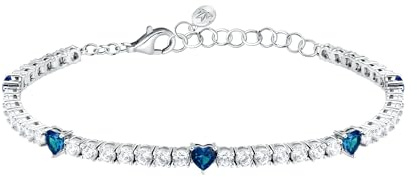 Morellato Bracciale Donna in Argento 925‰ riciclato, Tennis, Cuore, Collezione TESORI, Regalo Fidanzata