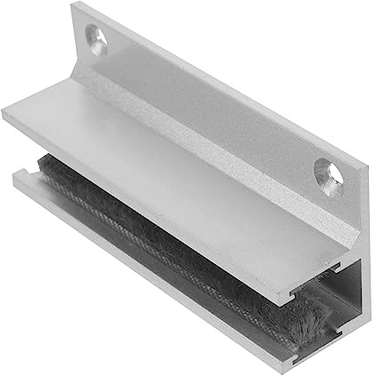 SEWOART Aluminiumlegierung Duschtürführung für 5-14mm Glas Verstellbare Untere Führungsschiene mit Plüschpolsterung für Badezimmer Schiebetüren