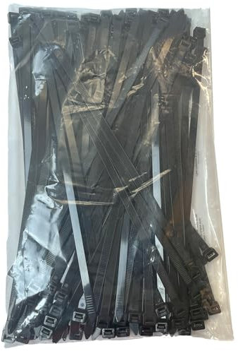 EzySup fascette plastica lunghe,300mm x 7,6mm,Resistenza alla trazione 55 kg,60 pezzi,Nere