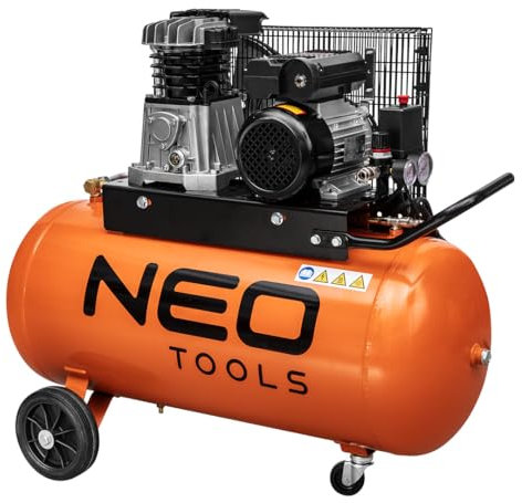NEO TOOLS Compressore 100 L - 1500 W - max 10 bar - potenza di aspirazione 280 L/min