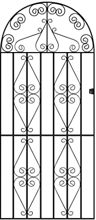 Stirling Scroll Tall Bow Top Metal Garden Gate Galvanised Wrought Iron Style Swing Gates (914mm Gap x 1830mm High ST42ZP)