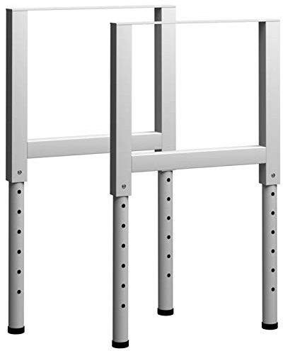 Xichuzi Werkbankgestell Verstellbar 2 STK. Metall 55x(69-95,5) cm Grau, Werkstatteinrichtung, Werkbank Werkstatt, Werkzeugschrank, Werktisch, Werkzeugtisch, Werkbänke Für Heimwerker