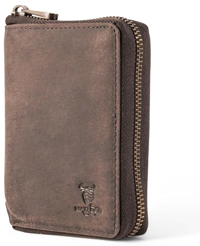 MATADOR Portefeuilles Homme Cuir #Grenade avec Noble Boîte Cadeau, Luxe Portefeuille RFID, Porte Feuille Cuir pour Homme avec de Nombreux Compartiments à Cartes en Marron Foncé