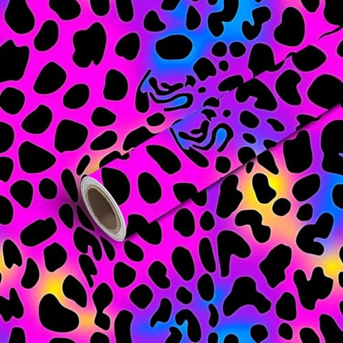 24x118 Peel and Stick Wallpaper neon gradient animal print Seamless leopard pattern for fabric textile Contact Paper Self Adhesive Wallpaper Removable Wall Mural Wall Sticker for Bedroom Kitchen