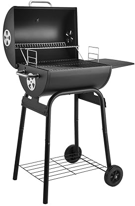 Charcoal BBQ Grill Smoker,Barrel Charcoal Grill with Side Shelf, Outdoor BBQ Grill,Perfect for Backyard Camping, Patio Parties, and Picnics