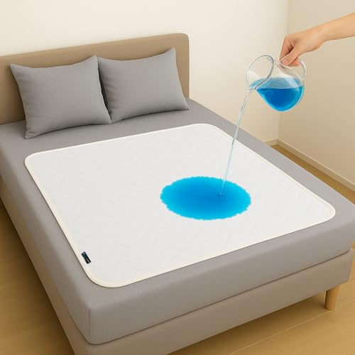 BLUZIMAN® Alèse Imperméable Protege Matelas Absorbant Impermeable Fabriqué en Europe, Alese Lavable Oeko-TEX Lit Bébé Enfants Adultes Protection pour Incontinence Alaise pour Chien (135x90cm, Pack 1)