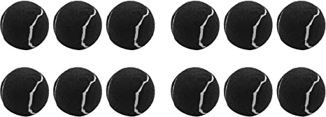 KEALLANS 12 Packungen Tennis Bälle Verschleißfeste Elastische Trainings Bälle 66mm Damen Anfänger ÜBungstennis Ball,Schwarz