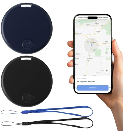 Pack of 2 Key Finder Bluetooth 5.2 GPS Tracker, Key Finder for Android & iOS, Compatible with iSearching App, Key Fob GPS Tracker for Keys, Wallet, Bag, Pets, Suitcase