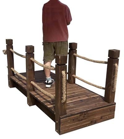 Pont de jardin pour bassin extérieur, pont de pied robuste de style japonais pour aménagement paysager et allées de jardin