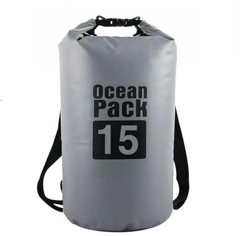 15L Wasserdichte Tasche,Dry Bag,Wasserdichter Beutel,Roll-Top Wasserfester Rucksack,Wasserdichter Packsack mit Umhängegurt für Meer,Boot,Angeln,Rafting,Strand,Wassersport,Rosa,Wasserdichter Beutel