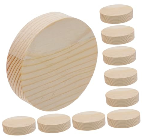 UTHCLO 10 Pezzi Rondelle Legno Naturale per Progetti DIY Decorazioni Artigianali Fatte Mano Legno Levigati per Ragazze