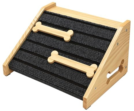 Hundetreppe 25cm Innen Hunderampe für kleine Hunde Sofa Haustiertreppe aus Holz Hundekletterrampe Katzentreppe Hunderampe für Bett Couch