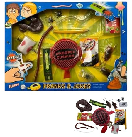 Générique Kits De Farces pour, Ensemble Classique De 15 Farces avec Coussin Péteur Et Faux Cafards, Cadeau Et Durable pour Le 1er Avril, pour Hommes Amis Adultes Famille