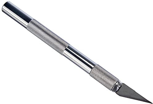 Westcott E-84010 00 Skalpell mit Metallgriff und auswechselbarer Klinge, 12 cm, silber