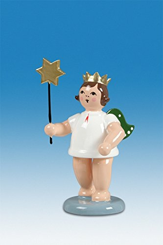 Rudolphs Schatzkiste Holzfigur Engel mit Stern ohne Krone Höhe 6cm NEU Holzengel Instrument Seiffen Erzgebirge Figur Dekoration Holzfiguren Weihnachten Fensterschmuck Spielzeug Deko Weihnachtsfigur