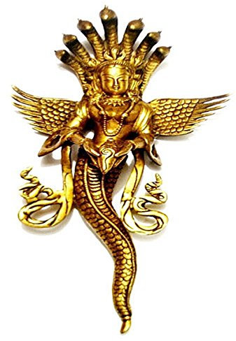 craftvatika 35,6 cm Wall Decor – Die Schlange Göttin MA Manasa Devi Mermaid Raum Garten-Skulptur – Metall Art Wand, groß, zum Aufhängen