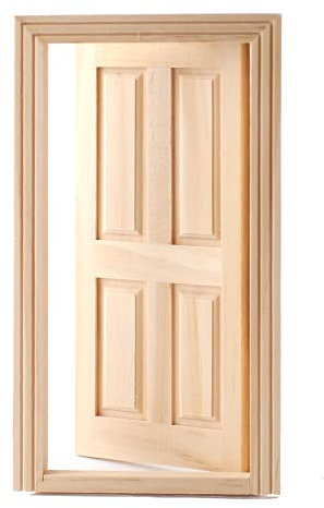 Melody Jane Dolls House Builders DIY 4 Panel Interior Cottage Door Bare Wood 1:12 Miniature