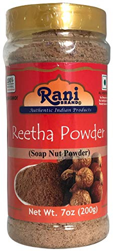 Rani Reetha (Soap Nut) Powder 7oz (200g) ~ Natural, Salt-Free | Vegan | No Colors | Gluten Friendly | NON-GMO | Indian Origin
