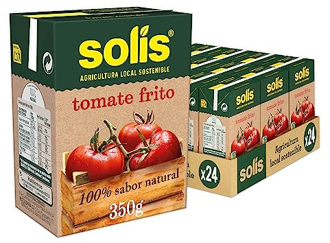 Solís Tomate Frito Brik pack 24x350g | Tomate frito clásico formato brik, ideal para recetas diarias, para toda la familia, sin gluten.