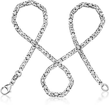 modabilé Königskette Herren Halskette 925 Sterling Silber (40cm-90cm 2,8mm breit) Silberkette ohne Anhänger Kurz Ketten Männer, Damen, Kette Mann