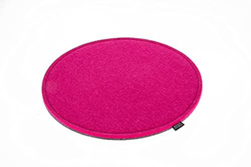 voigtdesign Filz-Sitzauflage - Stuhlauflage - Sitzkissen - Stuhlkissen - Auflage - rund - bi-Color - 2-lagig (D 35 cm, 104 pink)