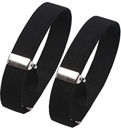 CHENGZI 1 Paar elastische verstellbare Armbänder für Herren, Ärmelhalter für Hemden, Strumpfbandhalter, Breite 2,5 cm, Schwarz , Einheitsgröße