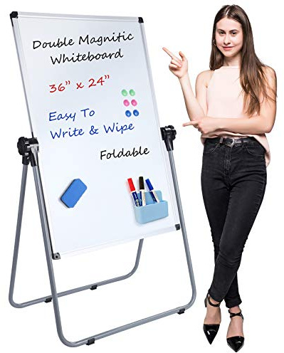UIFER 36x24 Whiteboard with Stand, Double Sided Magnetic Dry Erase Board