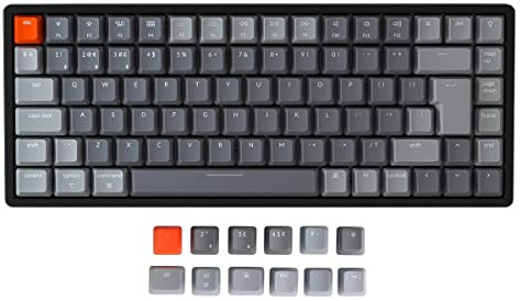 Keychron K2 Wireless Bluetooth/USB Wired Gaming Mechanical Keyboard, Compact 84 Keys ISO-UK-Layout RGB LED Backlight N-Key Rollover, Aluminum Frame for Mac Windows, Version 2 (Brown Switch)