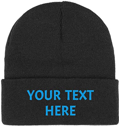 Dinikally Personalisierte Benutzerdefinierte Stickerei Schädeldecke Hut Wintermütze Beanie für Männer & Frauen mit Text