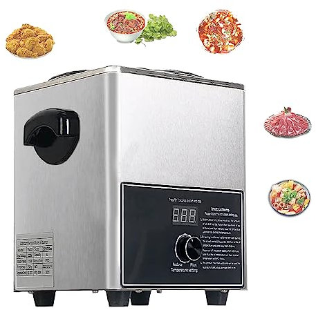 SYUFRE Freidora Profunda de 3 l, Calentador de Aceite de Acero Inoxidable de 1500w, Quemador antiseco, 60-260 ℃, Control de Temperatura, Olla de calefacción eléctrica multifunción Comercial