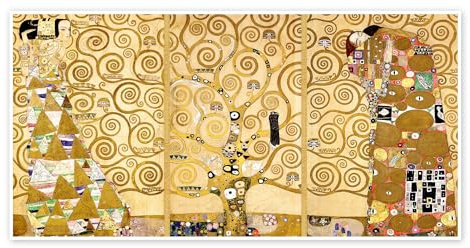 Posterlounge L'albero della vita (dettaglio) Poster | 120 x 60 cm di Gustav Klimt Giallo Quadri Decorazione per pareti