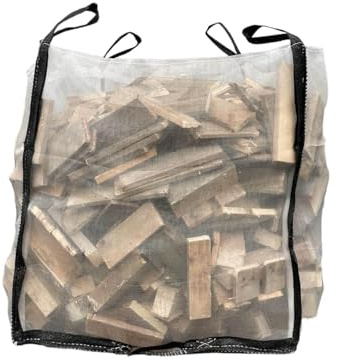 BIGBAGLAND Bigbagland 10x Ventilated Firewood Bag - 100x100x100cm - Mosquito Net Bulk bag Firewood for max half tonne - Wood not included - Strong and Resistant Vented Log Bags for Wood