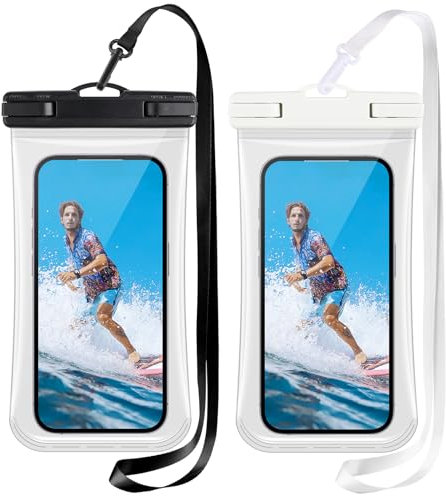 Razobws 2 Stück wasserdichte Handyhülle, IPX8 Reise Gadgets und Urlaub Must Haves Wasserfeste Wasserdichter Beutel für Travel Schwimmen Handyhülle Wasserdicht für iPhone 15 14 13 12 Pro Max Galaxy