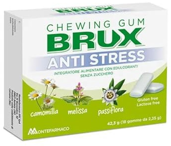 Brux Antistress Chewing Gum Gomme da Masticare 18 Pz