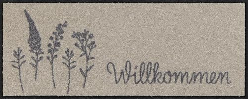 Salonloewe Minimatte Willkommen Wiese I Schmutzfangmatte & Fußabtreter für Innen 30 x 75 cm