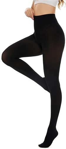 Hiltzo Collant Donna 80D Vita Alta Morbida ed Elastica Effetto Semi-Transparente Collants Taglie dalla XS alla 3XL