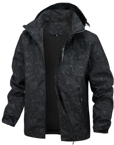 PADOLA Veste Homme mi Saison Veste de Pluie Homme Coupe Vent imperméable Blousons Printemps été Softshell Camouflage Legere Manteau Automne Hiver