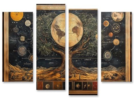 islandburner Prime Quadro su tela Albero della vita e cartografia cosmica immagini murali poster