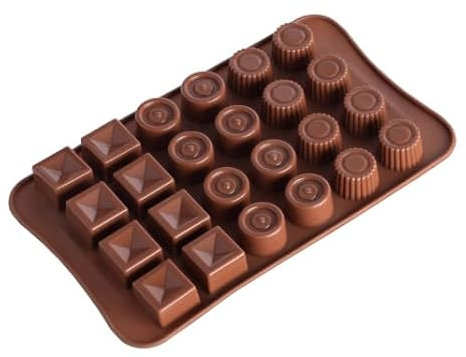Dewocke Juego de 3 Moldes de Silicona para Tableta de Chocolate, Molde Bombones Antiadherente, Molde de Chocolate Profundo, Moldes de Silicona Pequeños para Dulces, Pudín, Cubitos de Hielo, Pasteles