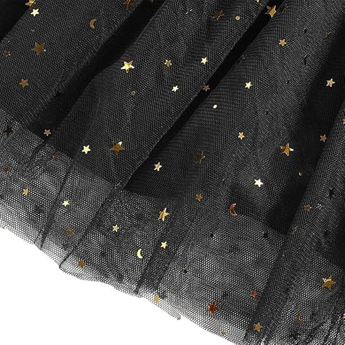 Azlanway Glitzer-Tüll, 155cm*2 Yards Tüllstoff mit Sternen, Stoffe Garn Verwendet für die Herstellung von Tischläufern, DIY Kleidung, Dekoration, Hochzeit Schleier