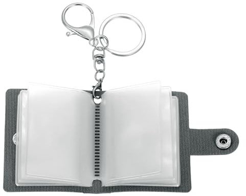 QUARKZMAN Mini Fotoalbum mit Schlüsselanhänger， Mini Fotobuch, Personalisiertes Leder Foto Schlüsselanhänger mit Bildern DIY Kleines für Familie