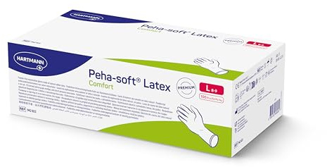 Peha-soft latex comfort Einmalhandschuhe, puderfrei, Gr. L, 100 St.