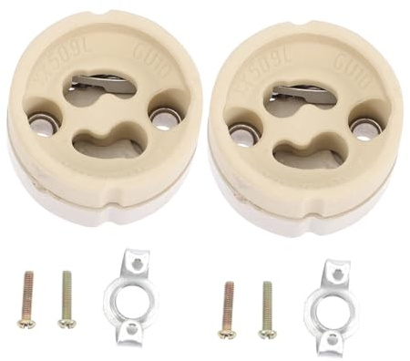 jojofuny Douille Gu10 pour Ampoule Lot de 2 en Céramique Support Pièces de Rechange de Lampe pour Plafonnier Applique Murale Installation Facile Adapté aux Projets d'Éclairage DIY