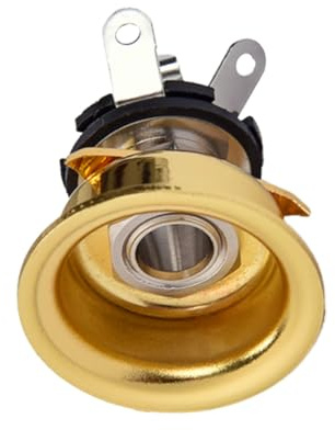 Gitarrenausgangsbuchse 6, 35mm Klinkenbuchse Gt28d Gold | 1 Stück, Ersatz für Ausgangsanschlüsse, mit Mutter und Unterlegscheibe